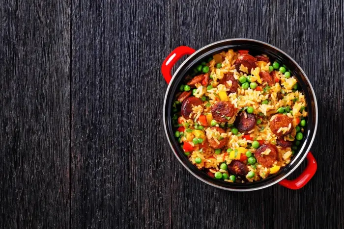 Arroz con chorizo, receta casera
