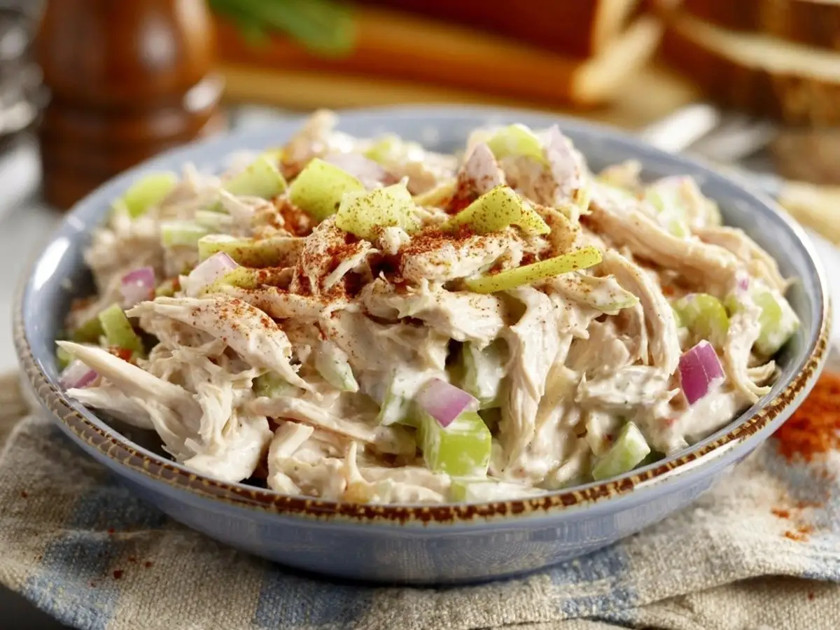 Ensalada de pollo al curry cremosa y fácil