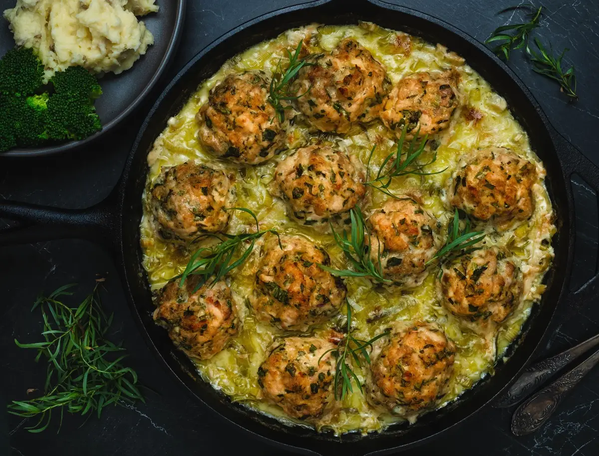 Receta de albóndigas en salsa de puerro