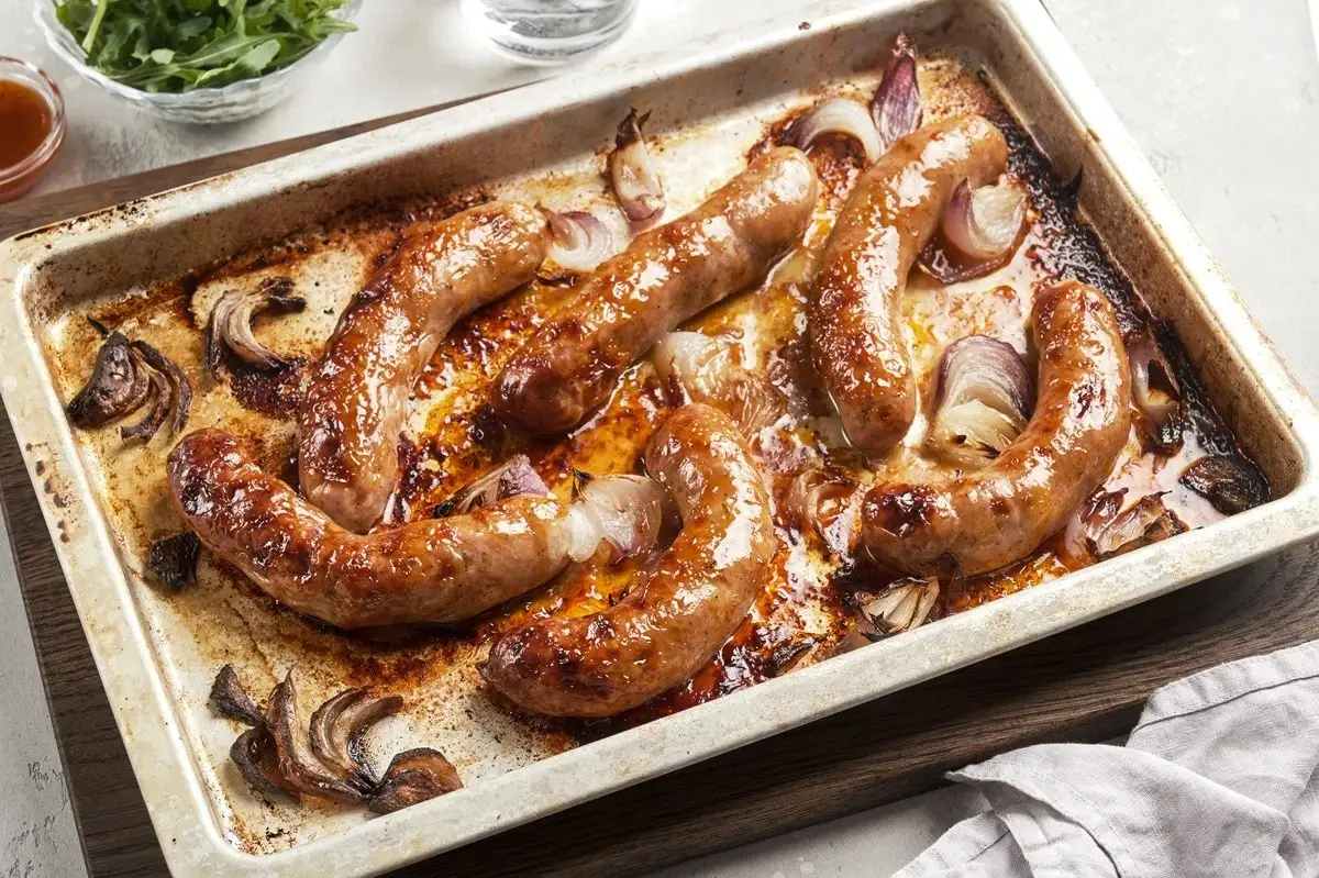 Salchichas al horno con miel y mostaza, paso a paso