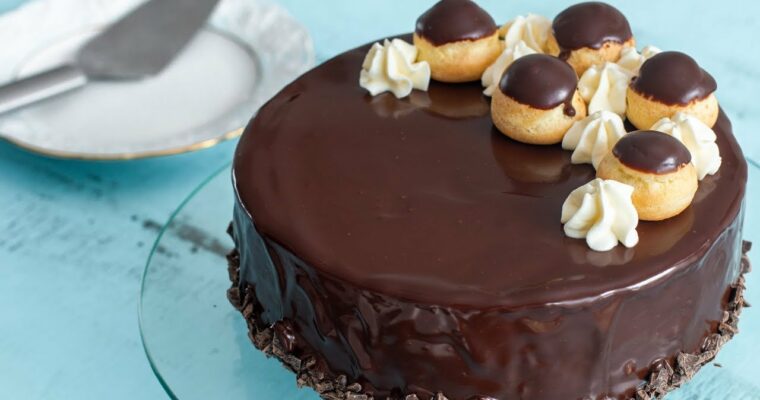 receta de Tarta de chocolate y café con profiteroles con thermomix