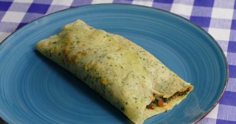 Crepes rellenos de espinacas