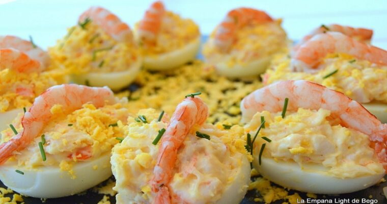 Huevos rellenos con Langostinos con monsieur cuisine