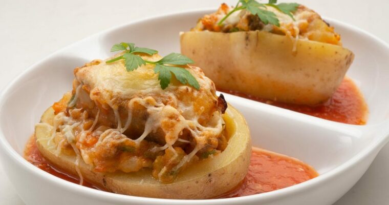 Patatas rellenas de carne con olla GM