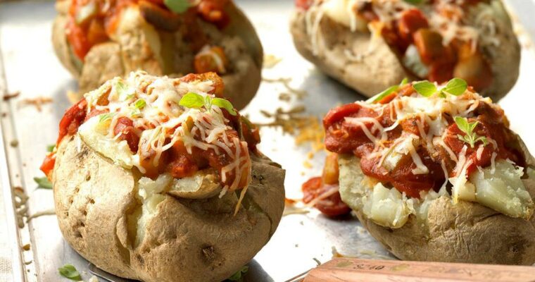 Patatas rellenas sabor pizza con olla GM