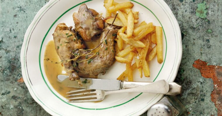 Conejo al ajillo con olla GM