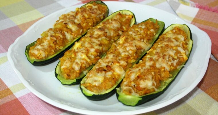 receta de Calabacines rellenos de carne y atún con thermomix