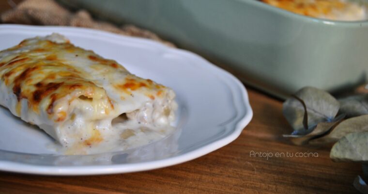 receta de Canelones de pollo y manzana con thermomix