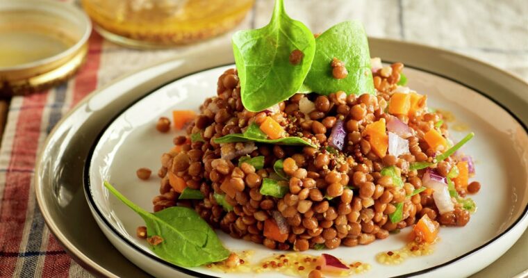 receta de Ensalada de lentejas y espinacas con thermomix