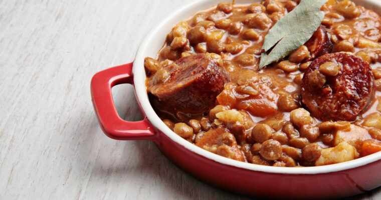 Lentejas estofadas con chorizo con olla GM