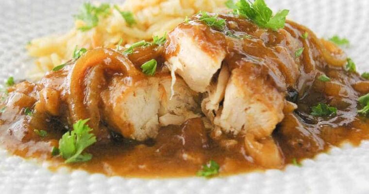 Pechugas de pollo con salsa de cebolla con olla GM