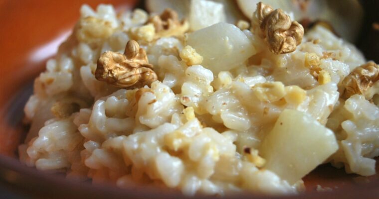 receta de Risotto de Gorgonzola y pera con thermomix