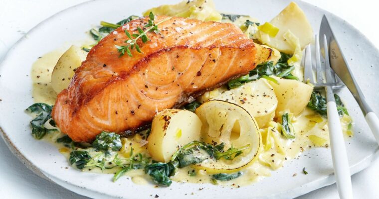 Salmon Marinado con Patatas al Vapor con MAMBO