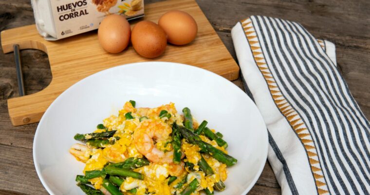 REVUELTO DE TRIGUEROS CON GAMBAS con olla GM