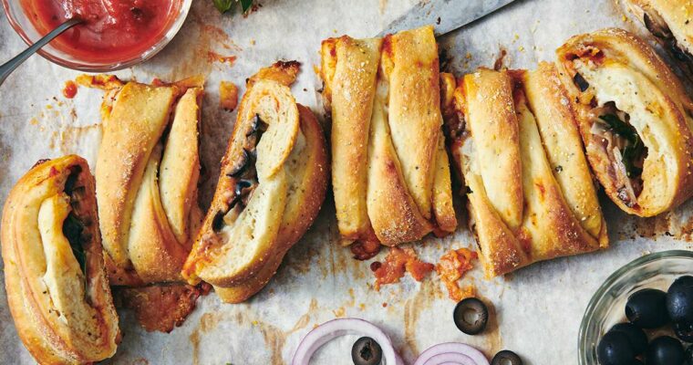 receta de Trenza de pizza rellena con thermomix