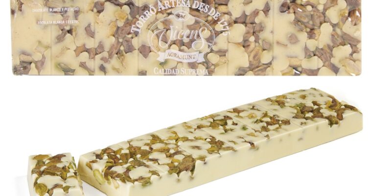 Turrón de Chocolate Blanco con Pistachos con monsieur cuisine