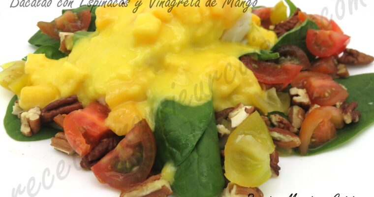Bacalao con Espinacas y Vinagreta de Mango con monsieur cuisine