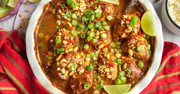 receta de Pollo con salsa de cacahuetes