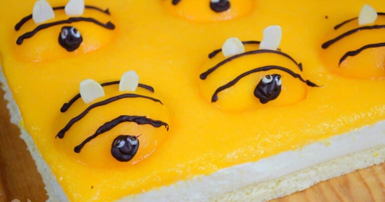 receta de Tarta de abejitas hecha con melocotón con thermomix