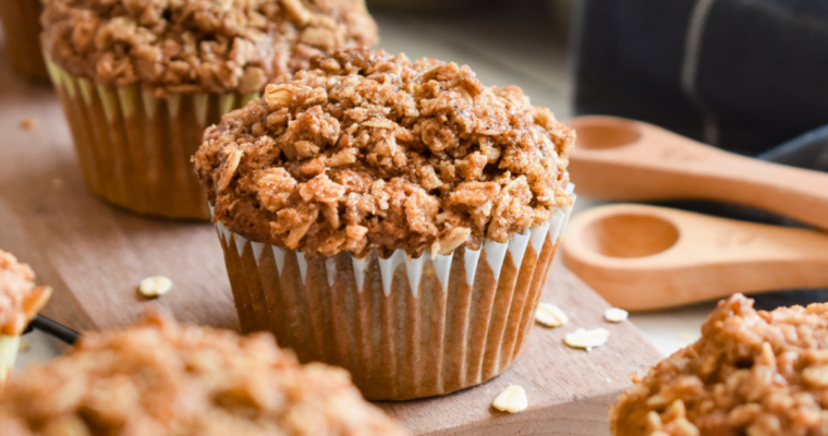 Magdalenas integrales de avena y manzana con olla GM