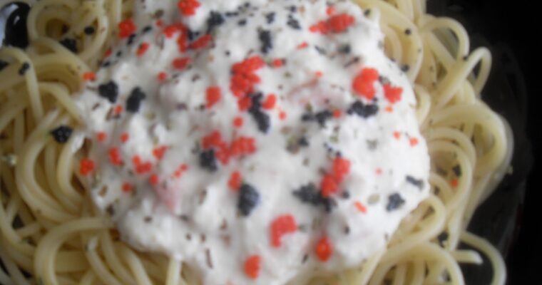 Guiso de fideos con salmón con olla GM