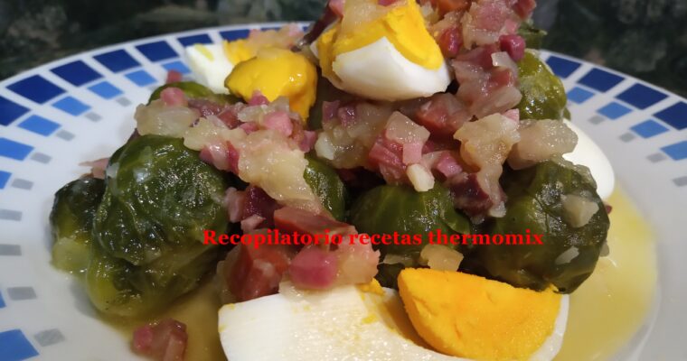 receta de Coles de bruselas con jamón con thermomix