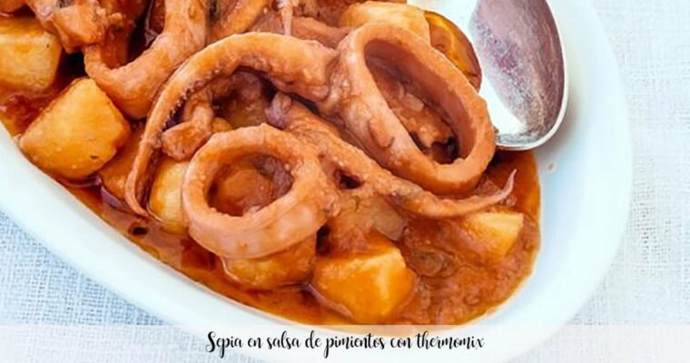 Sepia en salsa de pimientos con olla GM