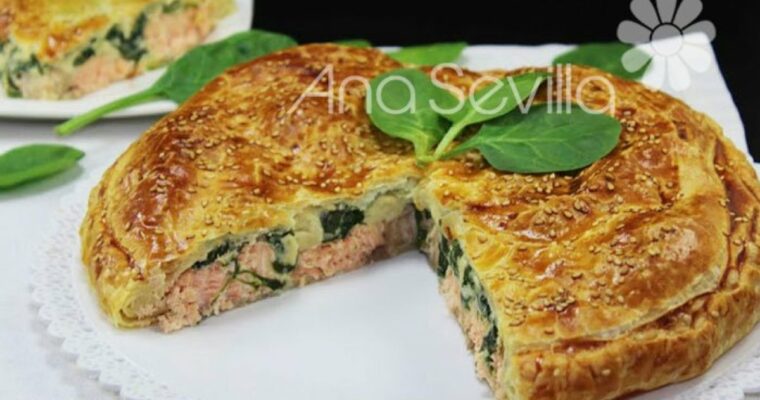 Hojaldre de salmón y espinacas con olla GM