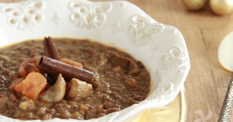 receta de Lentejas de fiesta con boletus