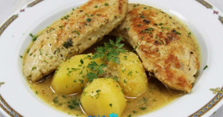 Solomillo de pavo en salsa de ajos con olla GM