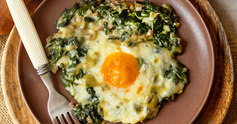 Espinacas con huevo con olla GM