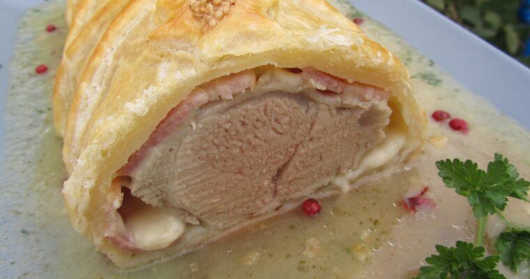 SOLOMILLO DE CERDO EN HOJALDRE CON JAMÓN Y QUESO con olla GM