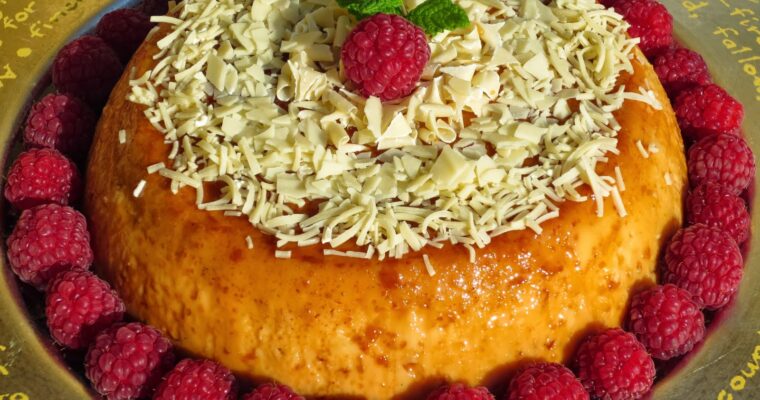 Flan de chocolate blanco con olla GM