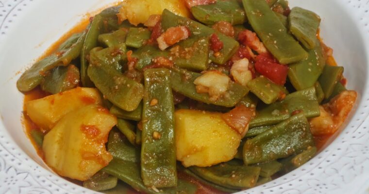 JUDÍAS VERDES REHOGADAS CON JAMÓN con olla GM