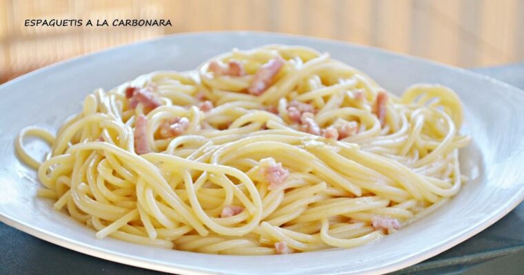 receta de Espaguetis a la carbonara con thermomix