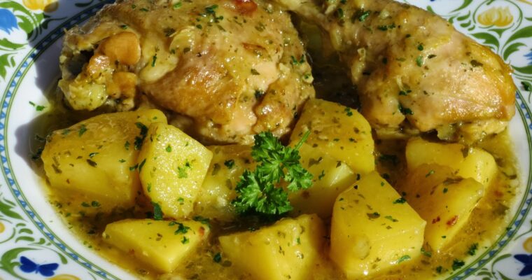 Guiso de patatas con pollo con olla GM
