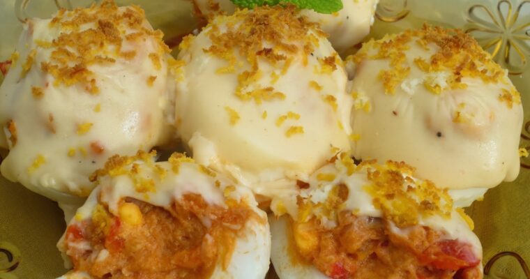 HUEVOS RELLENOS GRATINADOS con olla GM