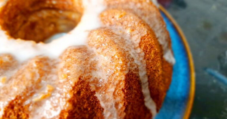 receta de Bizcocho de plátano con glaseado de limón con thermomix