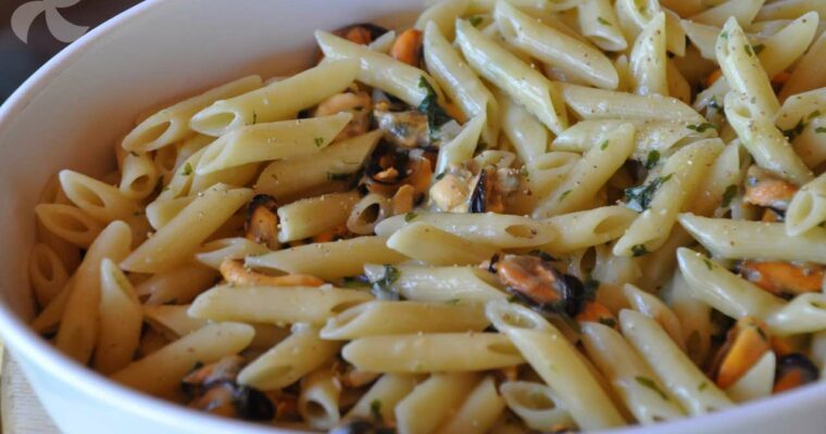 receta de Pasta con mejillones en escabeche con thermomix