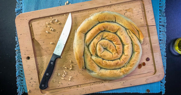 receta de Tarta salada de espinacas y queso feta (spanakopita) con thermomix