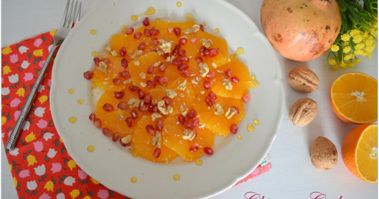 Ensalada de cítricos con granada y pistachos con olla GM