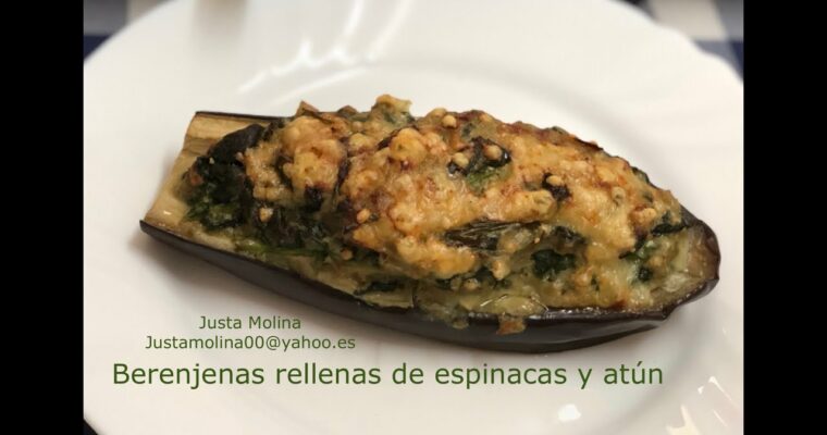 Berenjenas rellenas de Espinacas y Atún con monsieur cuisine