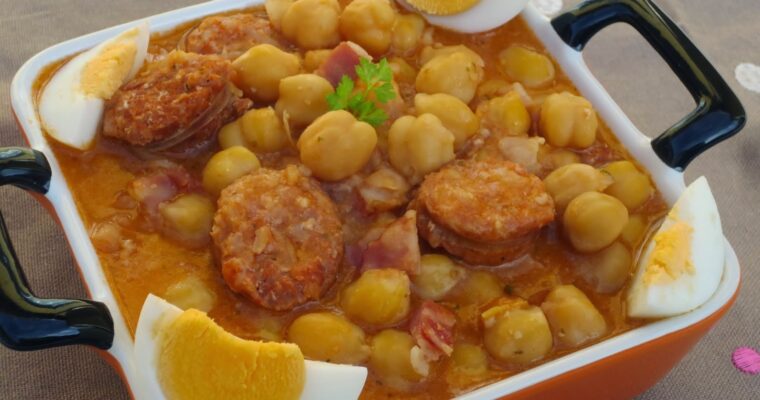 Garbanzos estofados con olla GM