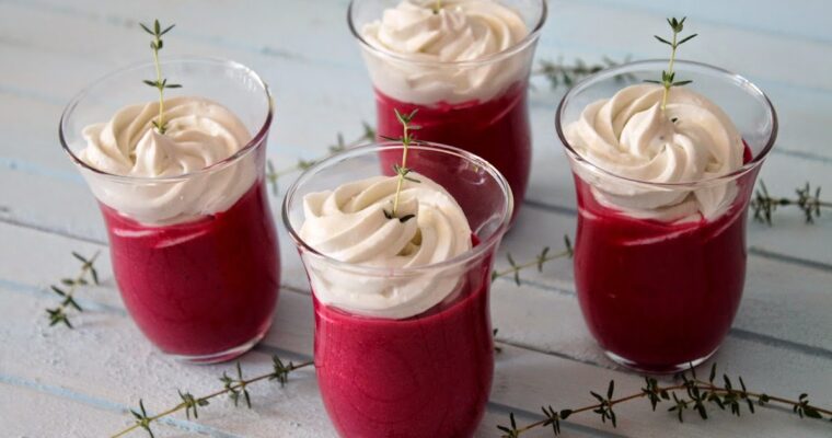 Mousse de Remolacha con Crema de Quesos con monsieur cuisine