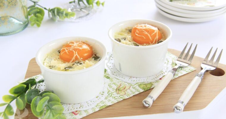 receta de Huevos en cocotte con champiñones