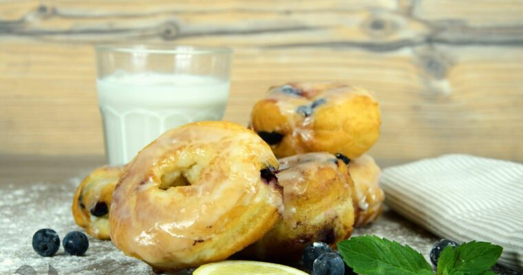 receta de Rosquillas con arándanos y glaseado de limón con thermomix