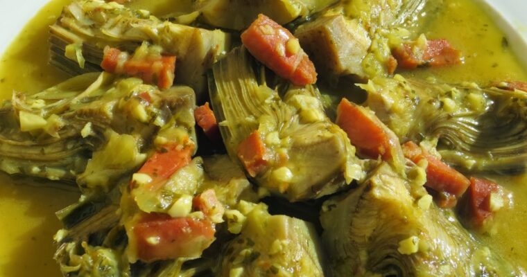 Alcachofas con jamón con olla GM