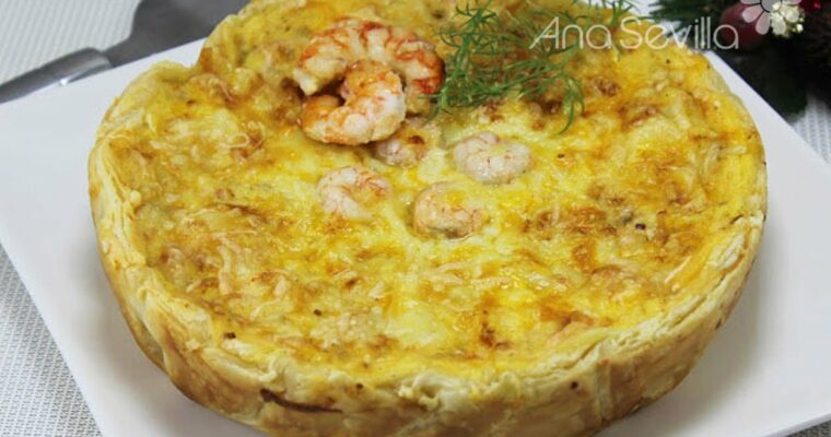Quiche de gambas y salmón con olla GM