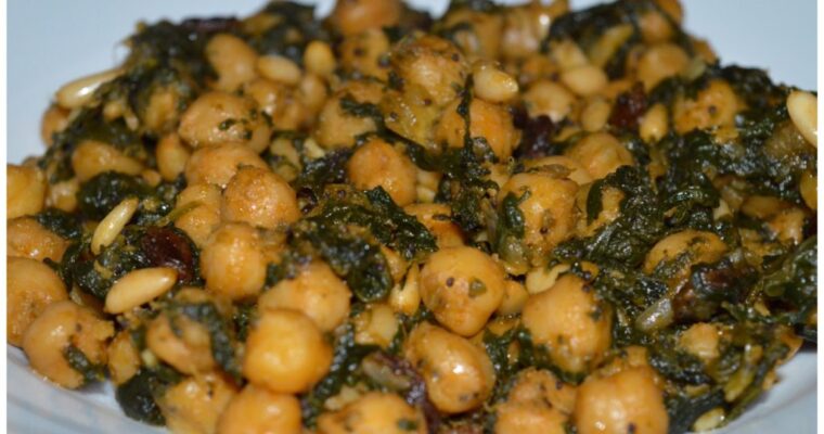 Espinacas con Pasas y Piñones con monsieur cuisine