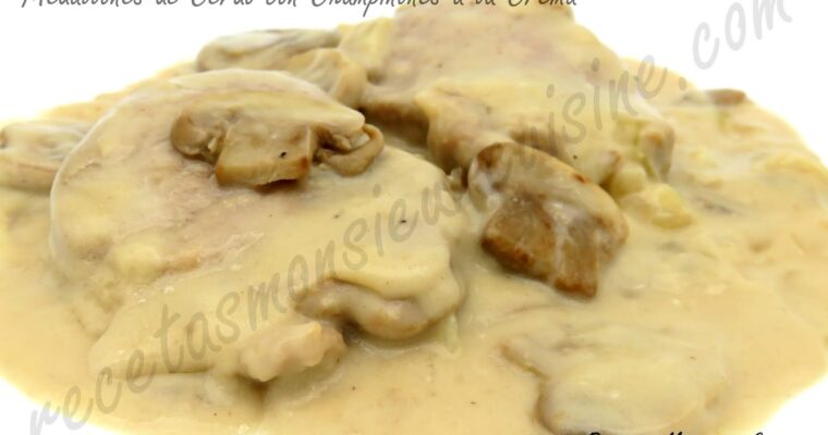 Medallones de Cerdo con Champiñones a la Crema con monsieur cuisine